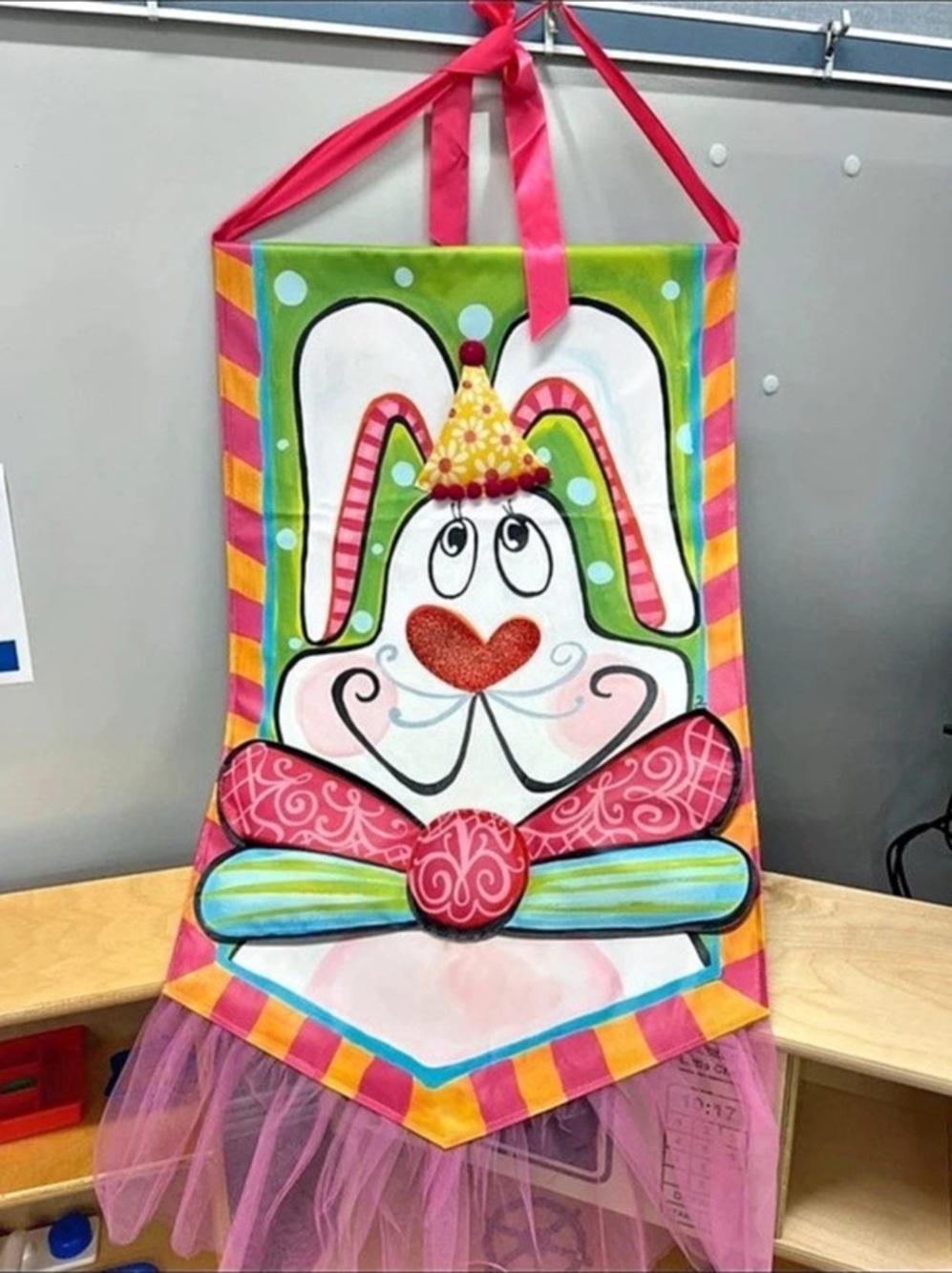 Bunny Hanging Decoration in Pink & Green